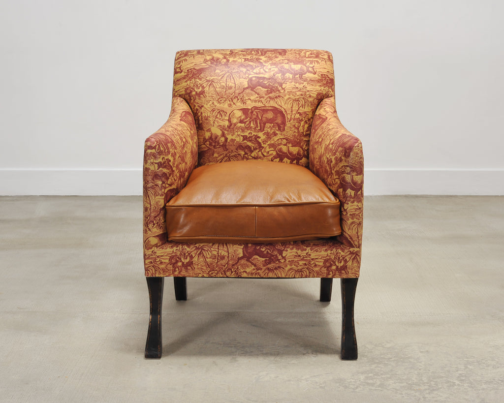 Rose Tarlow Regency Sabreleg Arm Chair with Safari Fabric