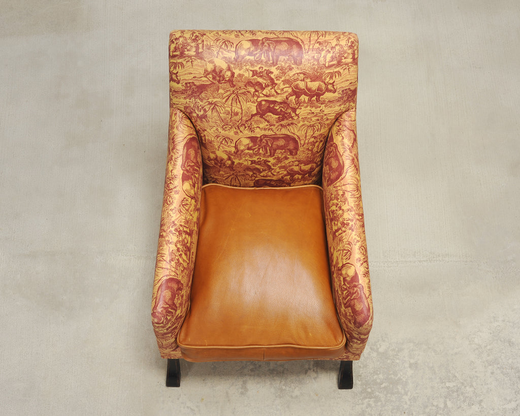 Rose Tarlow Regency Sabreleg Arm Chair with Safari Fabric