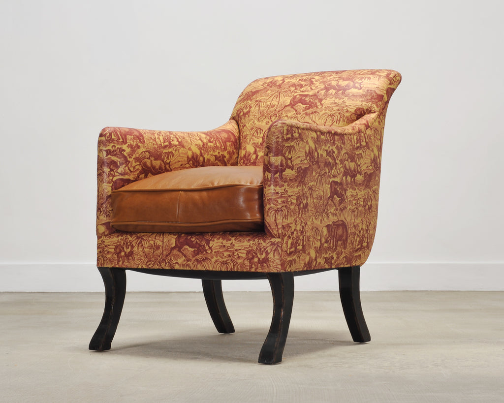 Rose Tarlow Regency Sabreleg Arm Chair with Safari Fabric