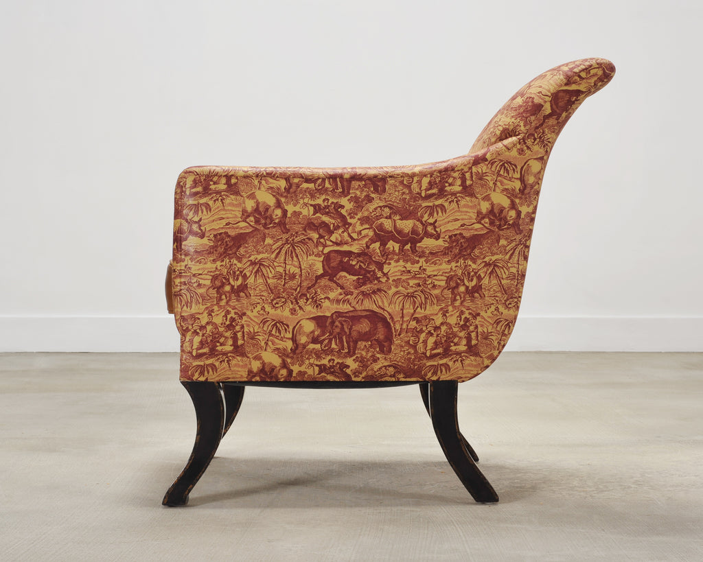 Rose Tarlow Regency Sabreleg Arm Chair with Safari Fabric