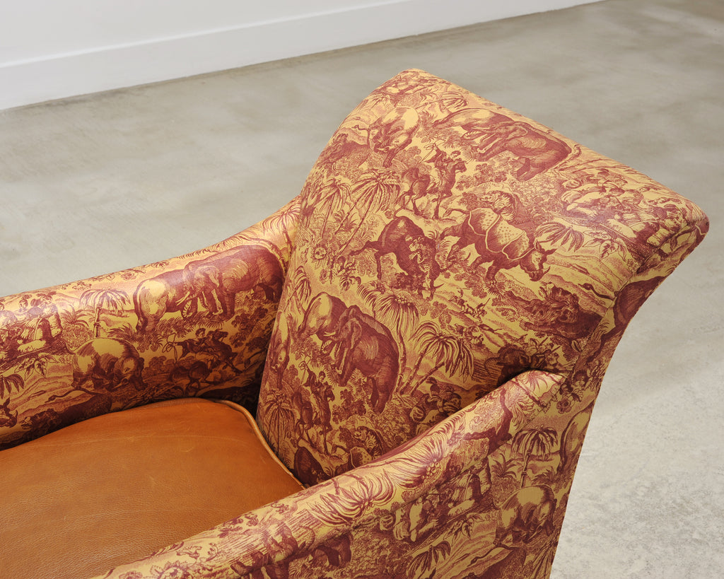 Rose Tarlow Regency Sabreleg Arm Chair with Safari Fabric