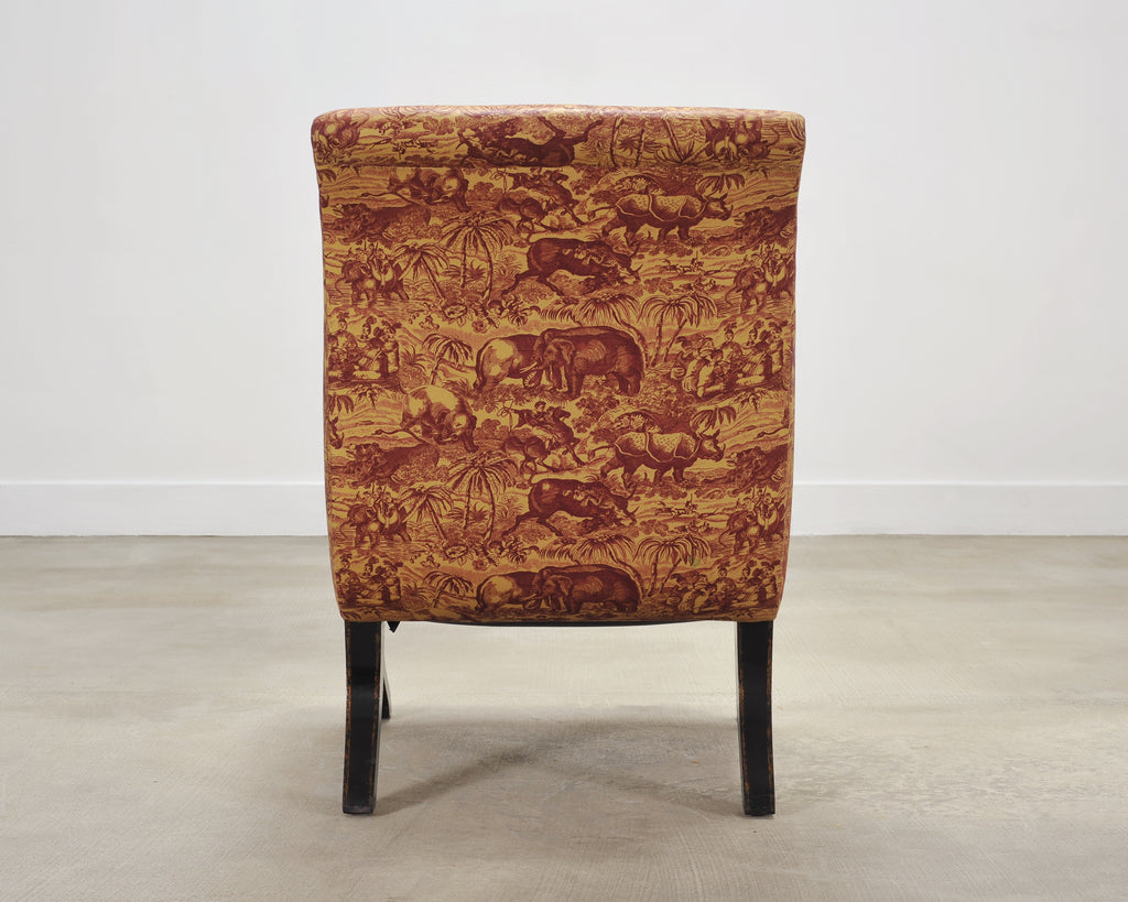 Rose Tarlow Regency Sabreleg Arm Chair with Safari Fabric