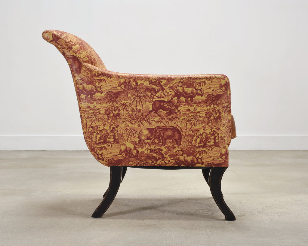 Rose Tarlow Regency Sabreleg Arm Chair with Safari Fabric