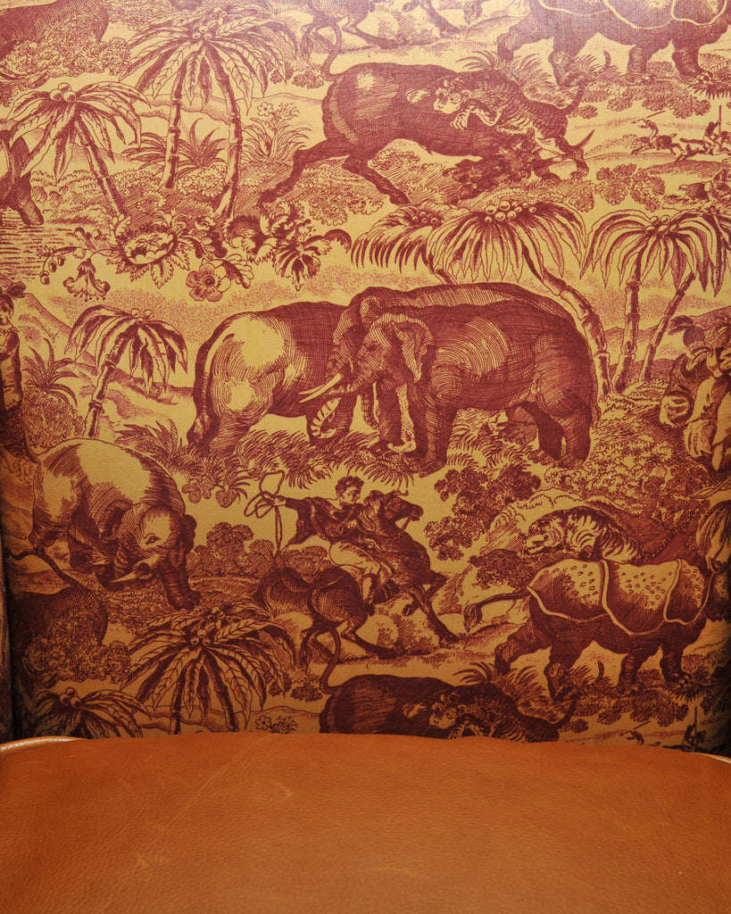 Rose Tarlow Regency Sabreleg Arm Chair with Safari Fabric