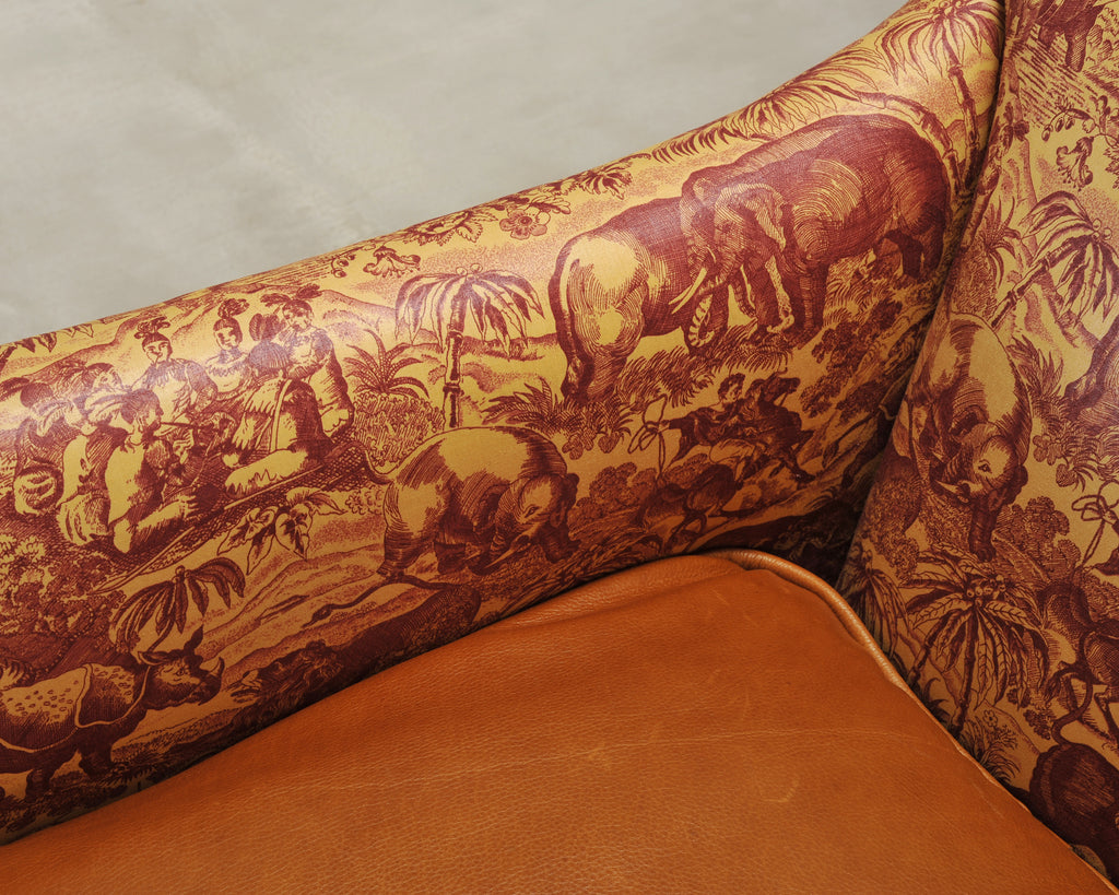 Rose Tarlow Regency Sabreleg Arm Chair with Safari Fabric