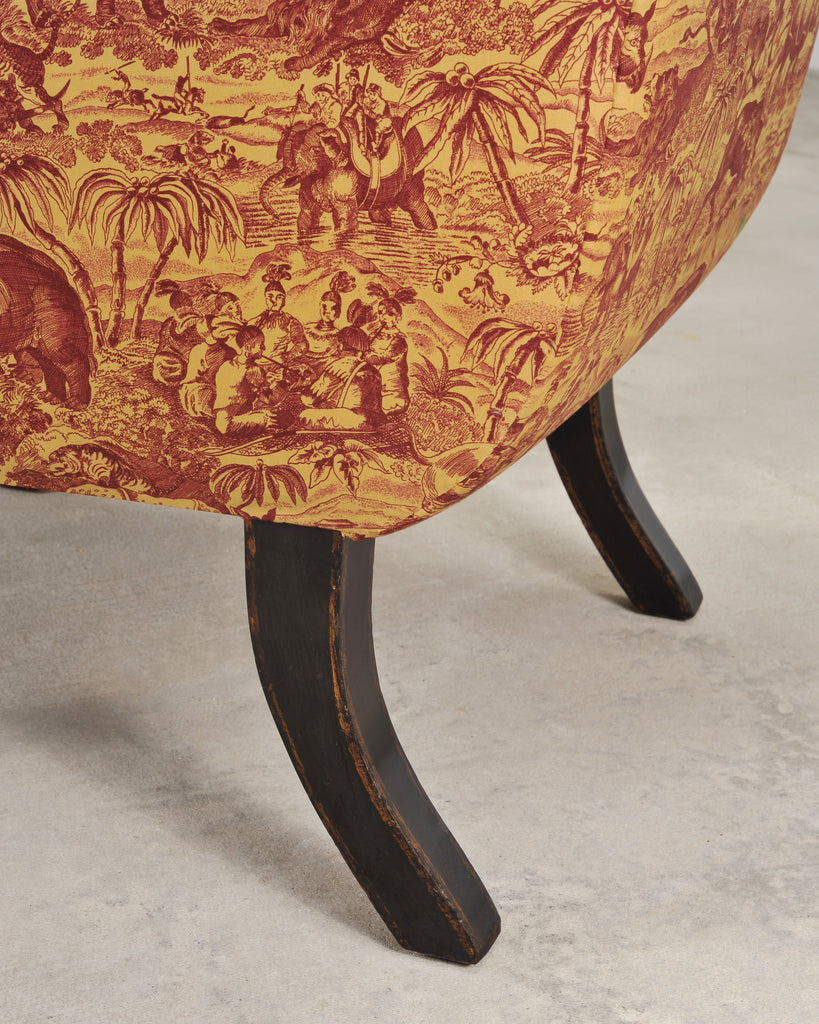 Rose Tarlow Regency Sabreleg Arm Chair with Safari Fabric