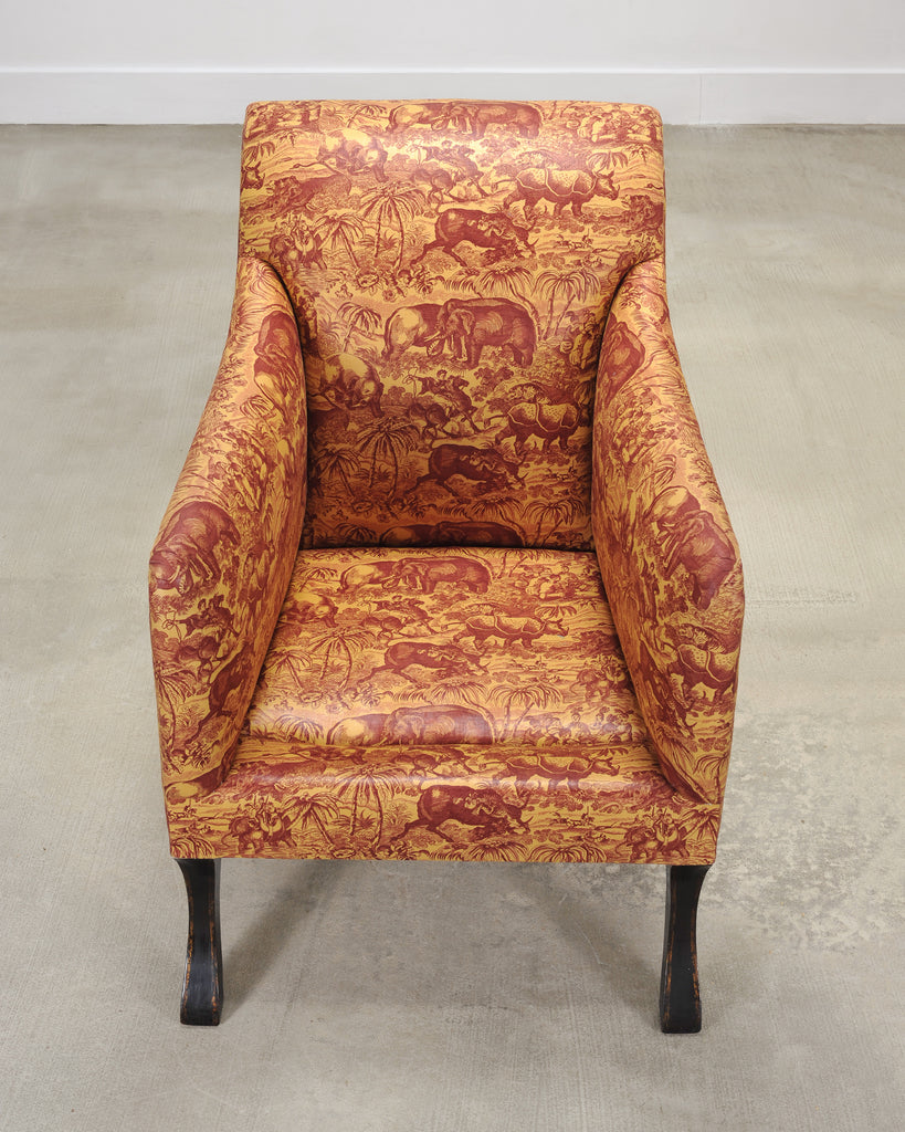 Rose Tarlow Regency Sabreleg Arm Chair with Safari Fabric