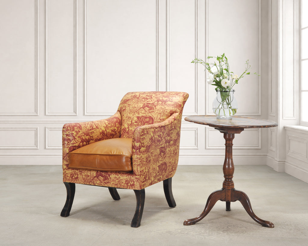 Rose Tarlow Regency Sabreleg Arm Chair with Safari Fabric