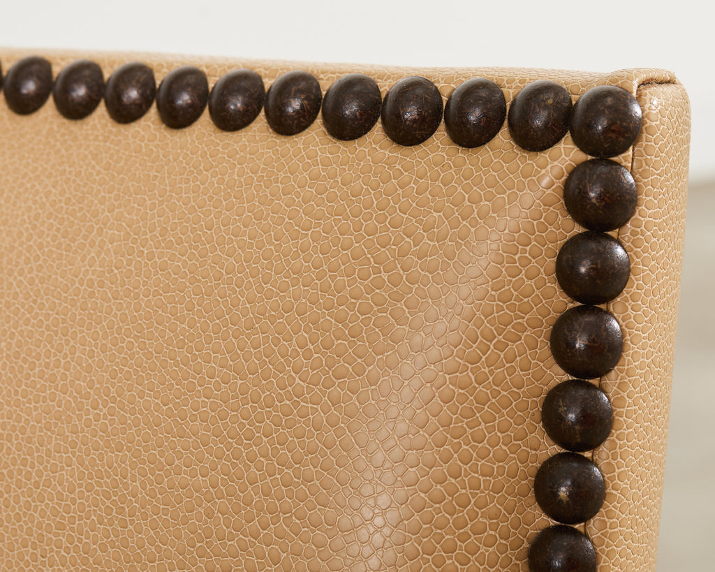 Set Eight Rose Tarlow Walnut Leather Glenna Dining Chairs