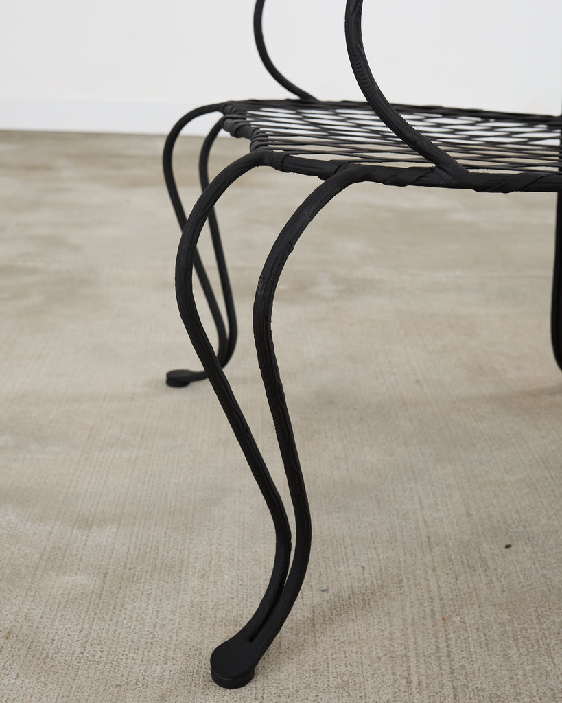 Set of Four Rose Tarlow Twig Iron Garden Dining Armchairs