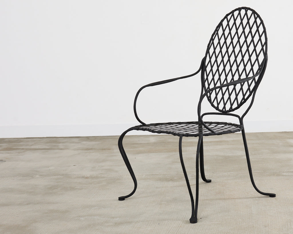 Set of Four Rose Tarlow Twig Iron Garden Dining Armchairs