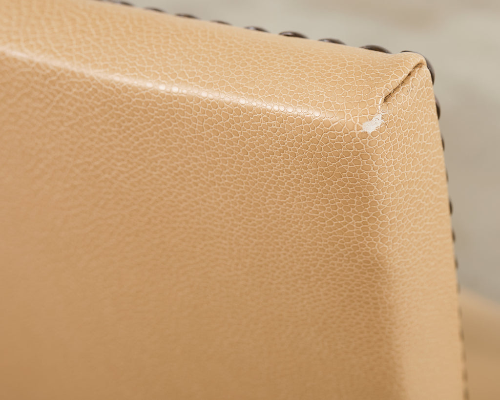 Set Eight Rose Tarlow Walnut Leather Glenna Dining Chairs