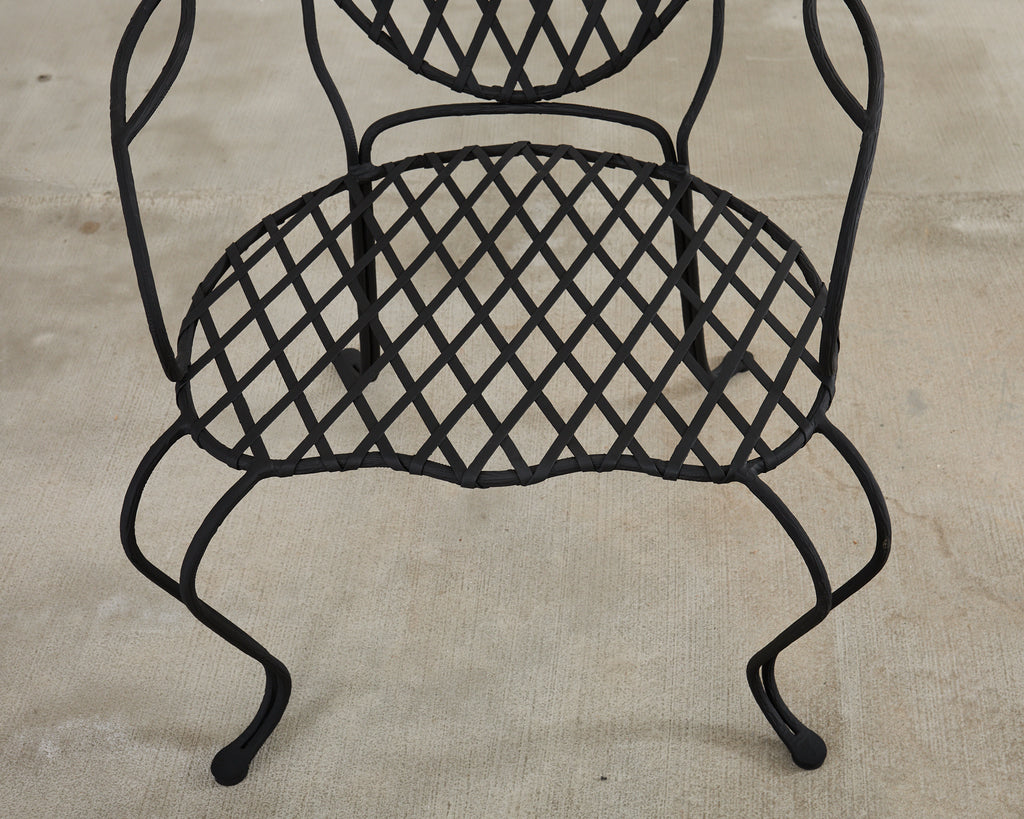 Set of Four Rose Tarlow Twig Iron Garden Dining Armchairs