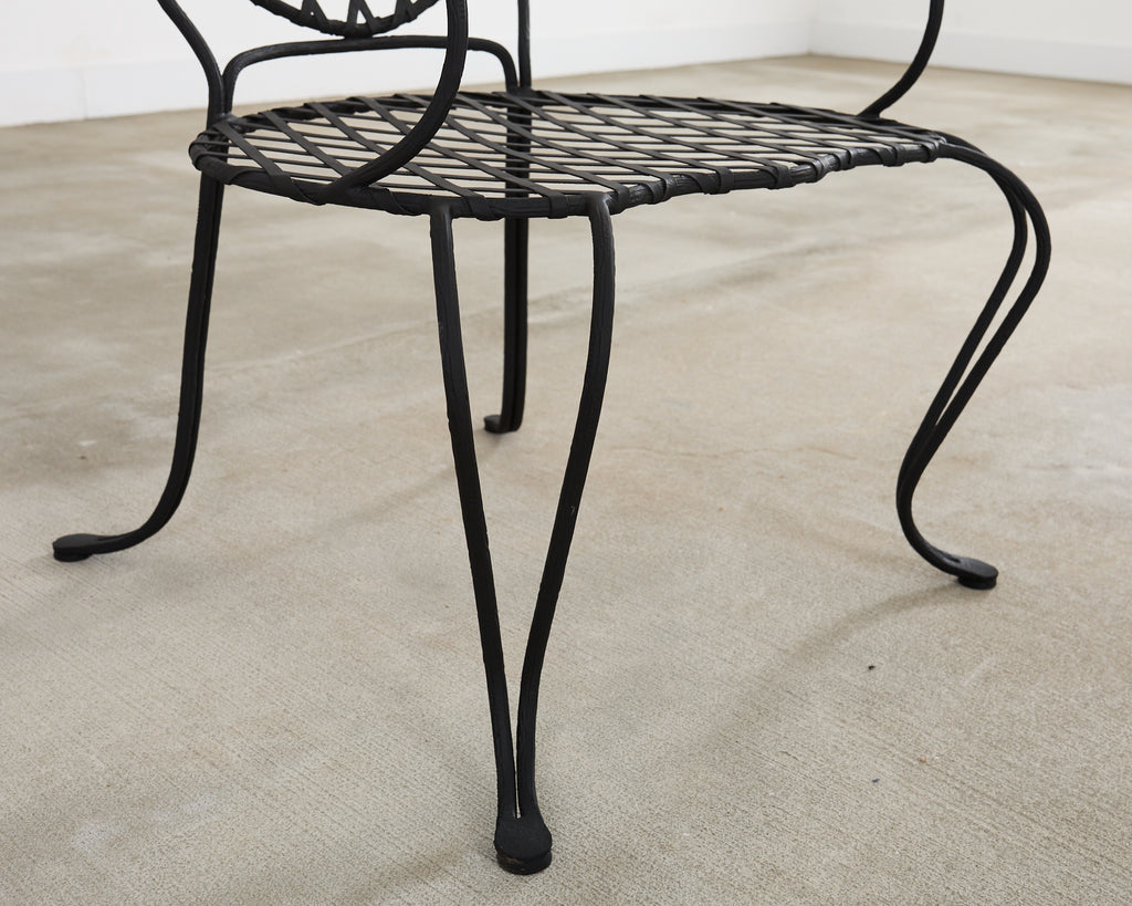 Set of Four Rose Tarlow Twig Iron Garden Dining Armchairs