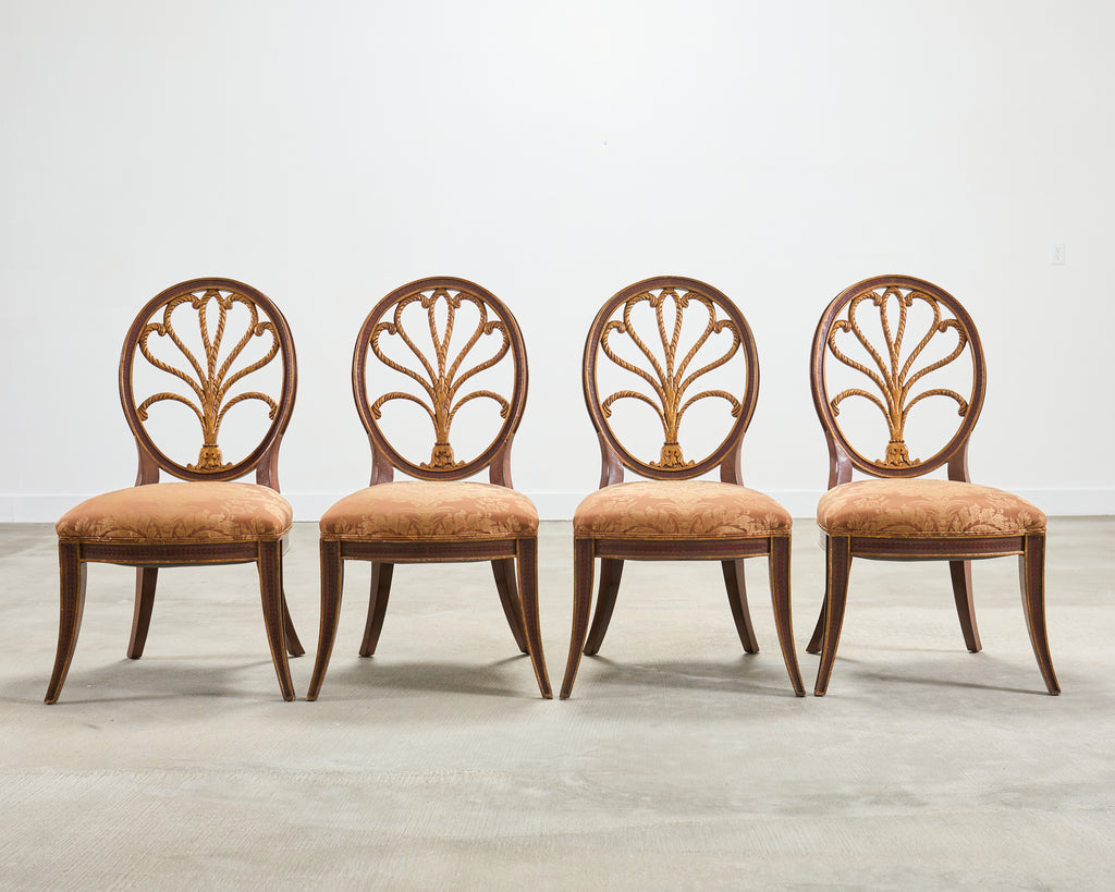 Set of Four Rose Tarlow "Feather" Dining Chairs in Fortuny