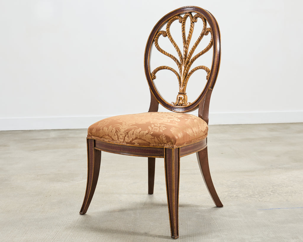 Set of Four Rose Tarlow "Feather" Dining Chairs in Fortuny