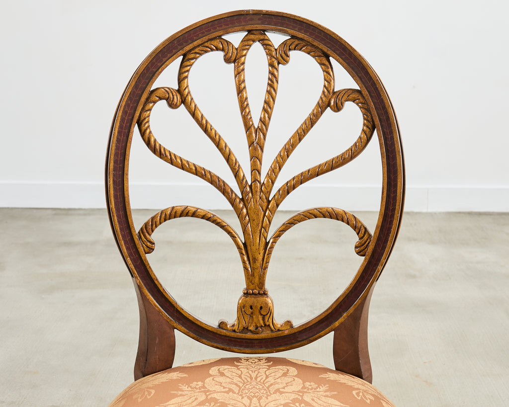 Set of Four Rose Tarlow "Feather" Dining Chairs in Fortuny