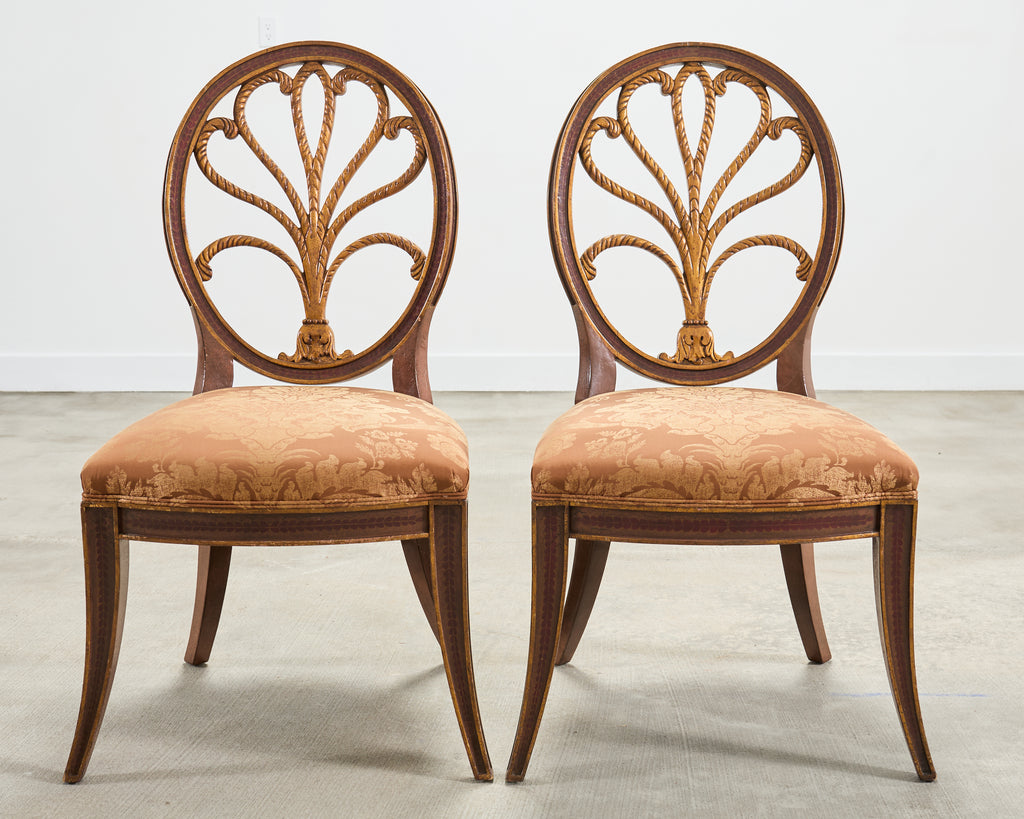Set of Four Rose Tarlow "Feather" Dining Chairs in Fortuny