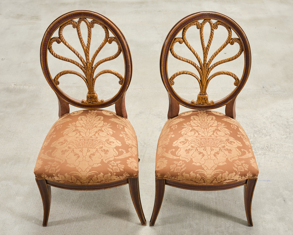 Set of Four Rose Tarlow "Feather" Dining Chairs in Fortuny