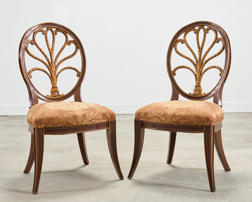 Set of Four Rose Tarlow "Feather" Dining Chairs in Fortuny