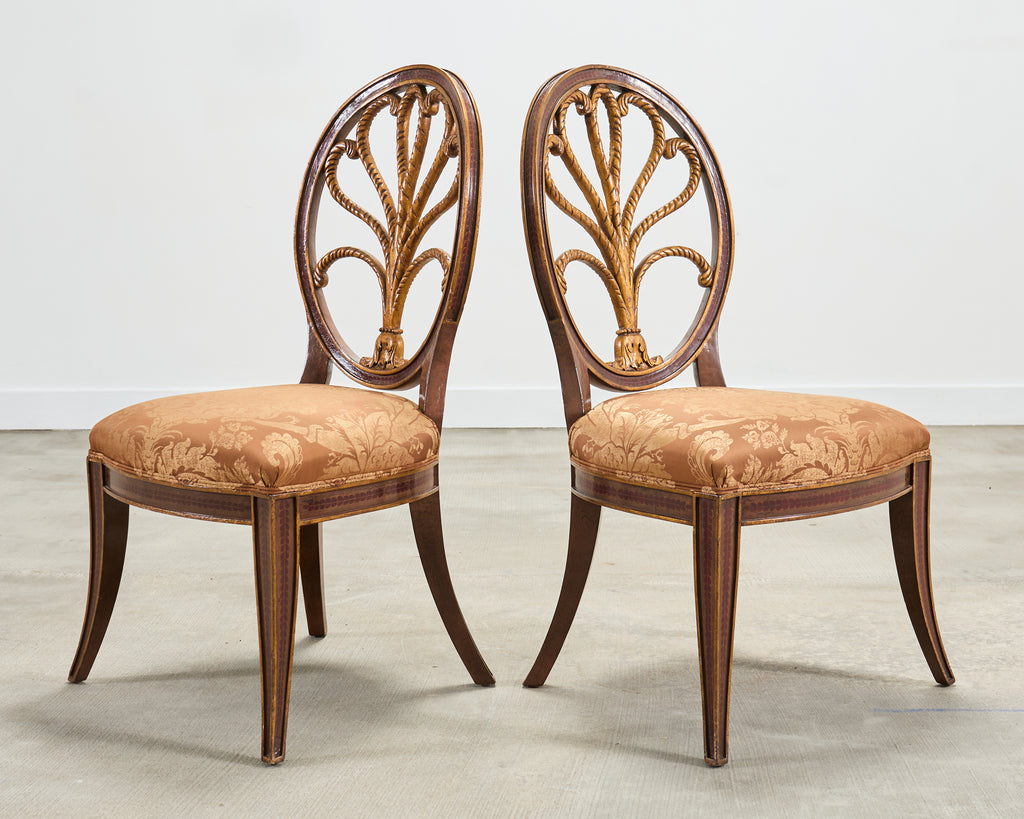 Set of Four Rose Tarlow "Feather" Dining Chairs in Fortuny