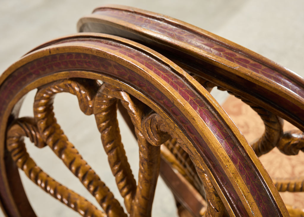 Set of Four Rose Tarlow "Feather" Dining Chairs in Fortuny