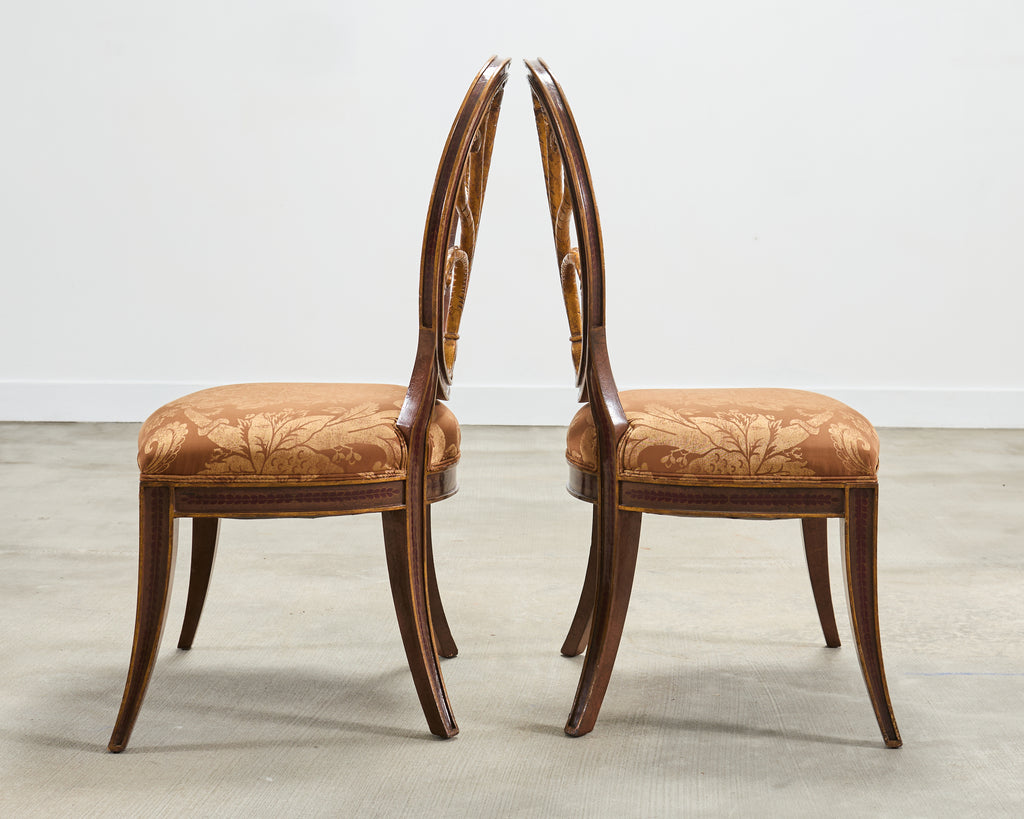 Set of Four Rose Tarlow "Feather" Dining Chairs in Fortuny