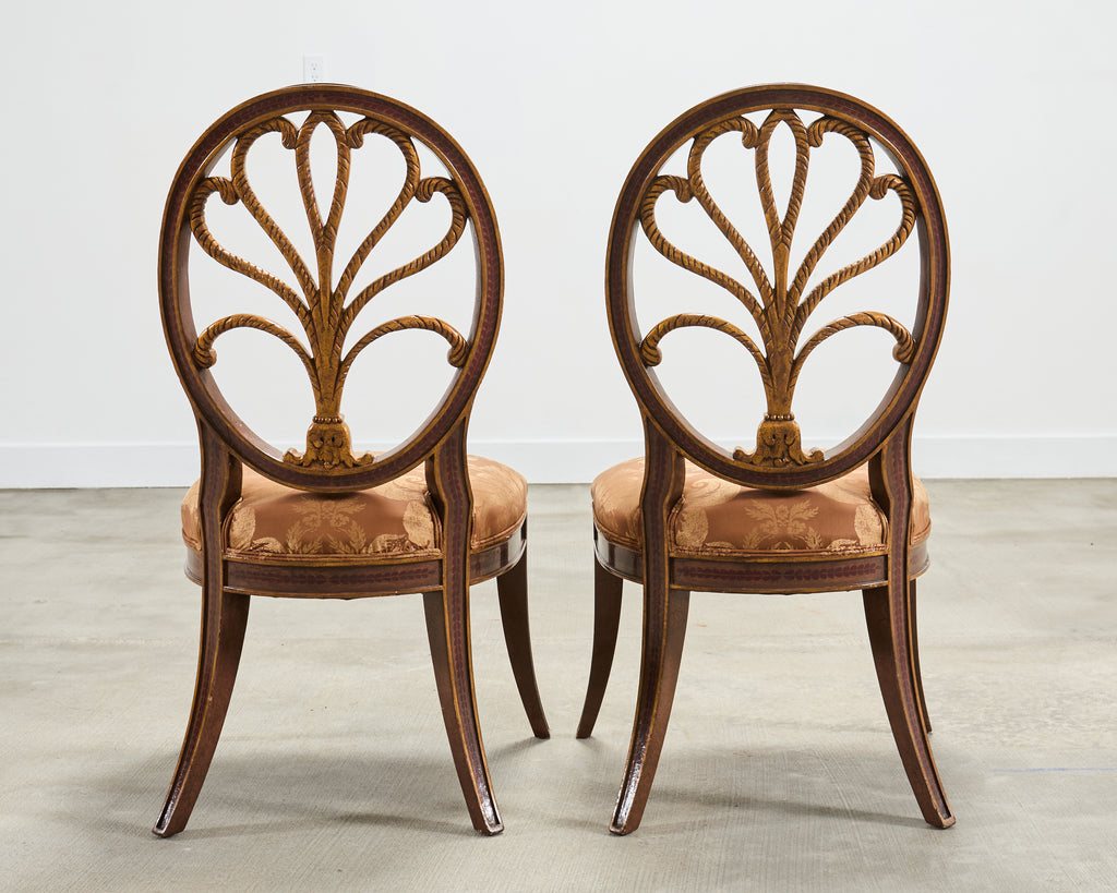 Set of Four Rose Tarlow "Feather" Dining Chairs in Fortuny