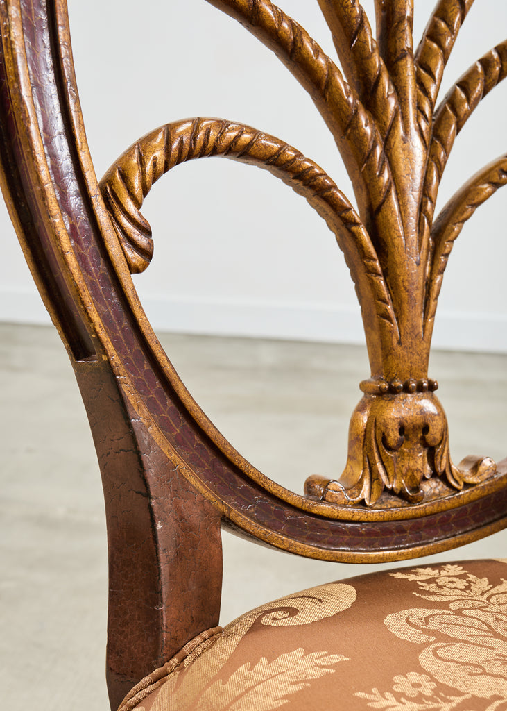 Set of Four Rose Tarlow "Feather" Dining Chairs in Fortuny