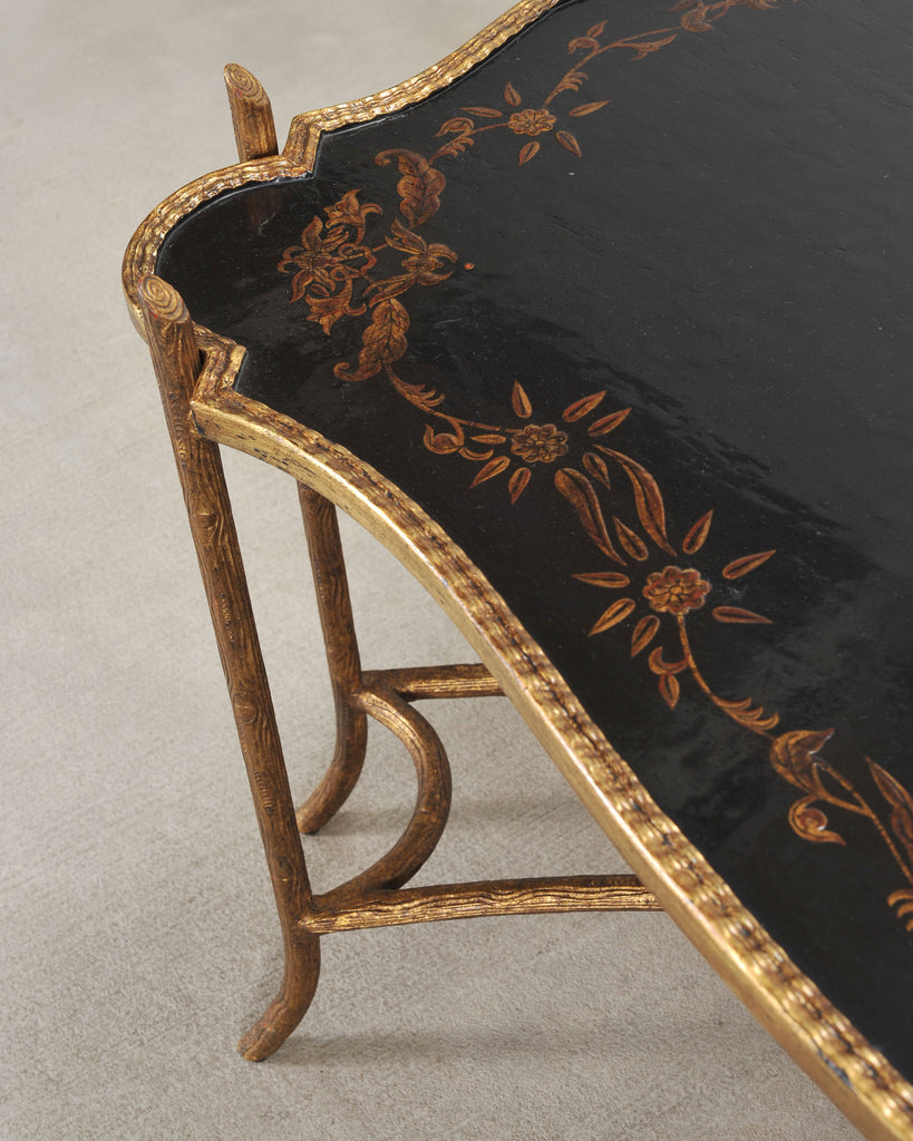 Dennis & Leen Chinoiserie Iron Gilt Tray Cocktail Table