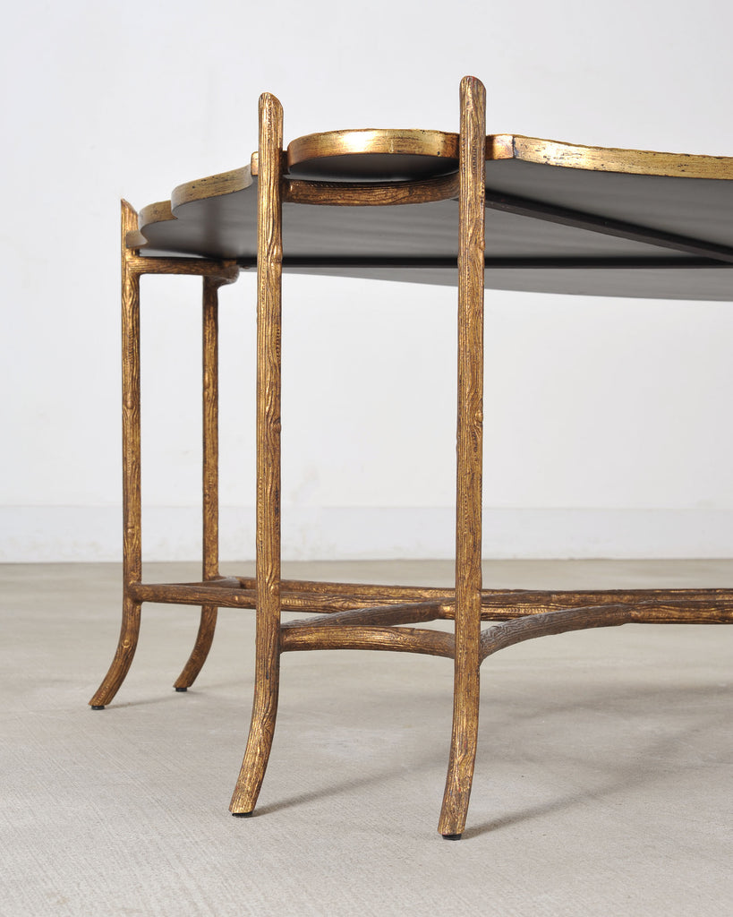 Dennis & Leen Chinoiserie Iron Gilt Tray Cocktail Table