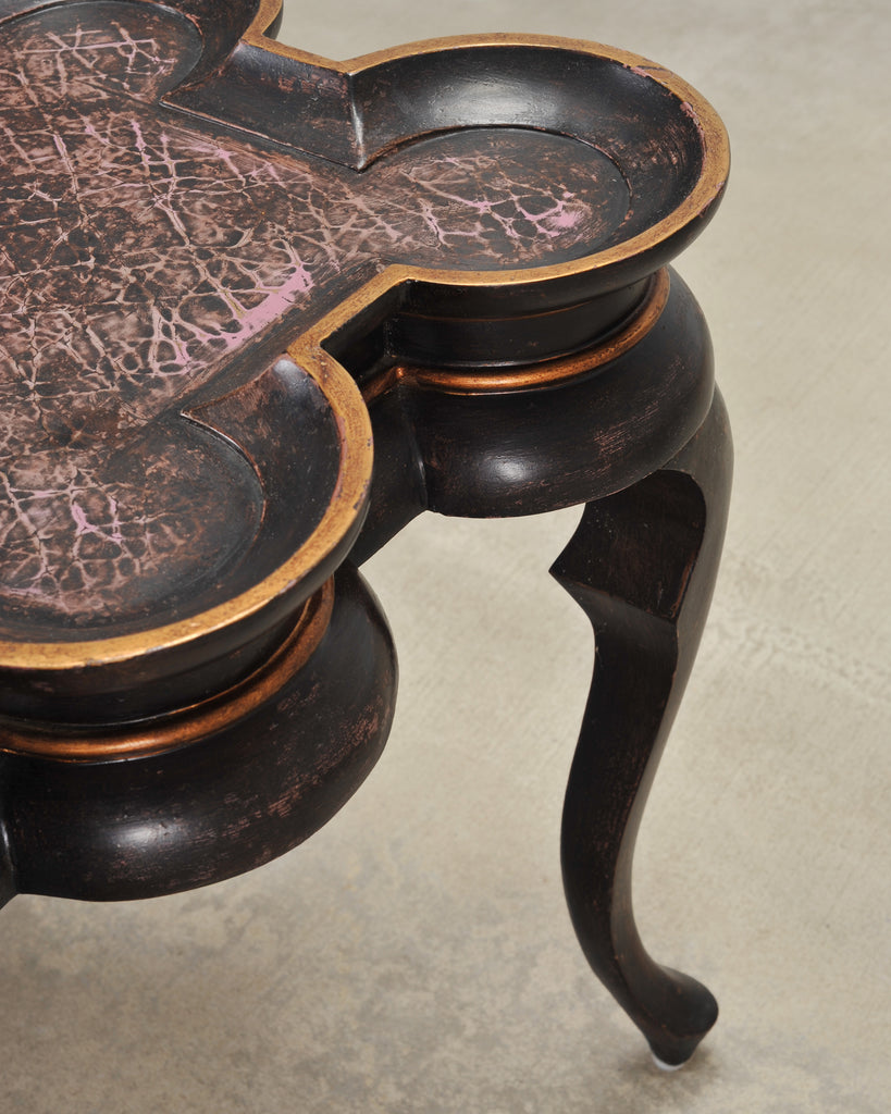 Rose Tarlow Style Chinoiserie Scalloped Lacquer Coffee Table