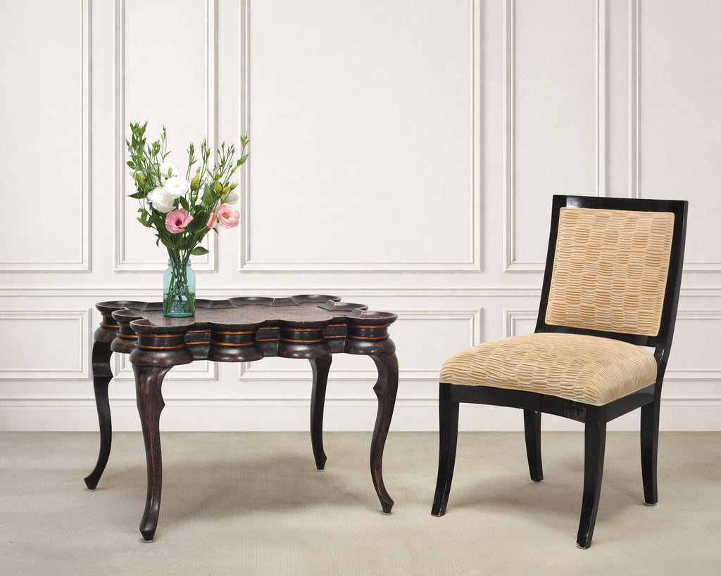 Rose Tarlow Style Chinoiserie Scalloped Lacquer Coffee Table