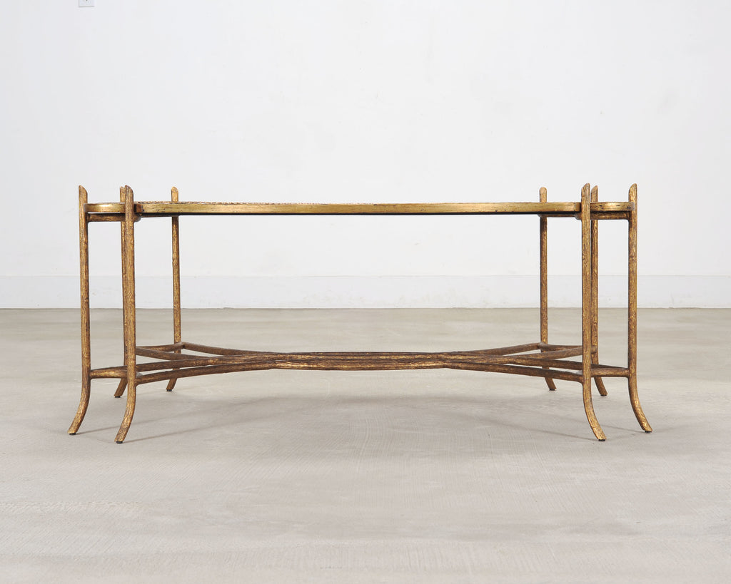 Dennis & Leen Chinoiserie Iron Gilt Tray Cocktail Table