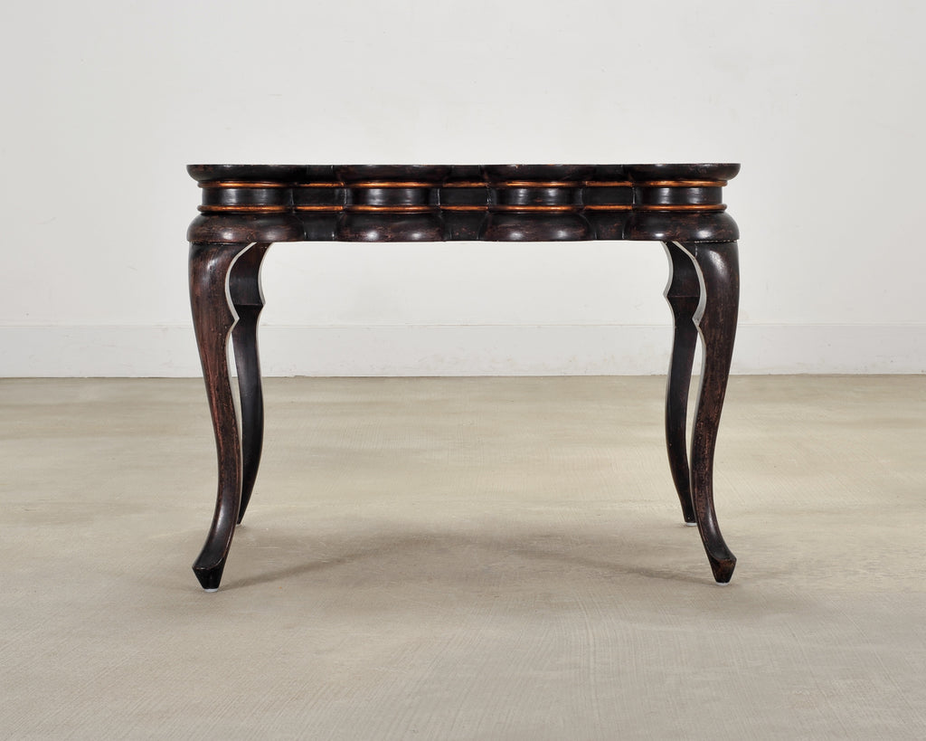 Rose Tarlow Style Chinoiserie Scalloped Lacquer Coffee Table