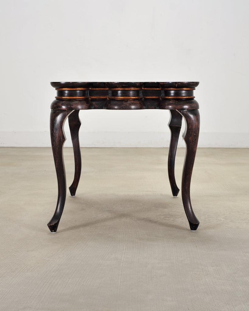 Rose Tarlow Style Chinoiserie Scalloped Lacquer Coffee Table