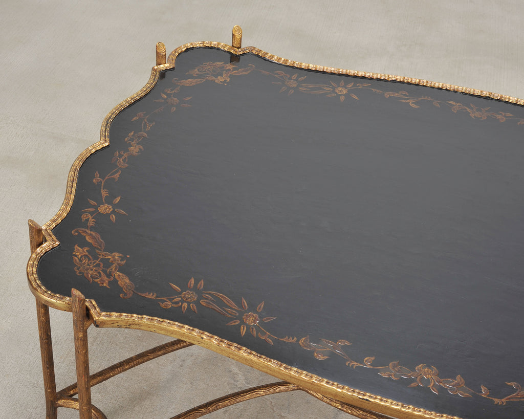 Dennis & Leen Chinoiserie Iron Gilt Tray Cocktail Table