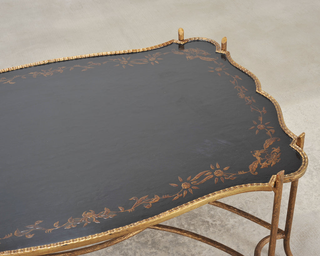 Dennis & Leen Chinoiserie Iron Gilt Tray Cocktail Table