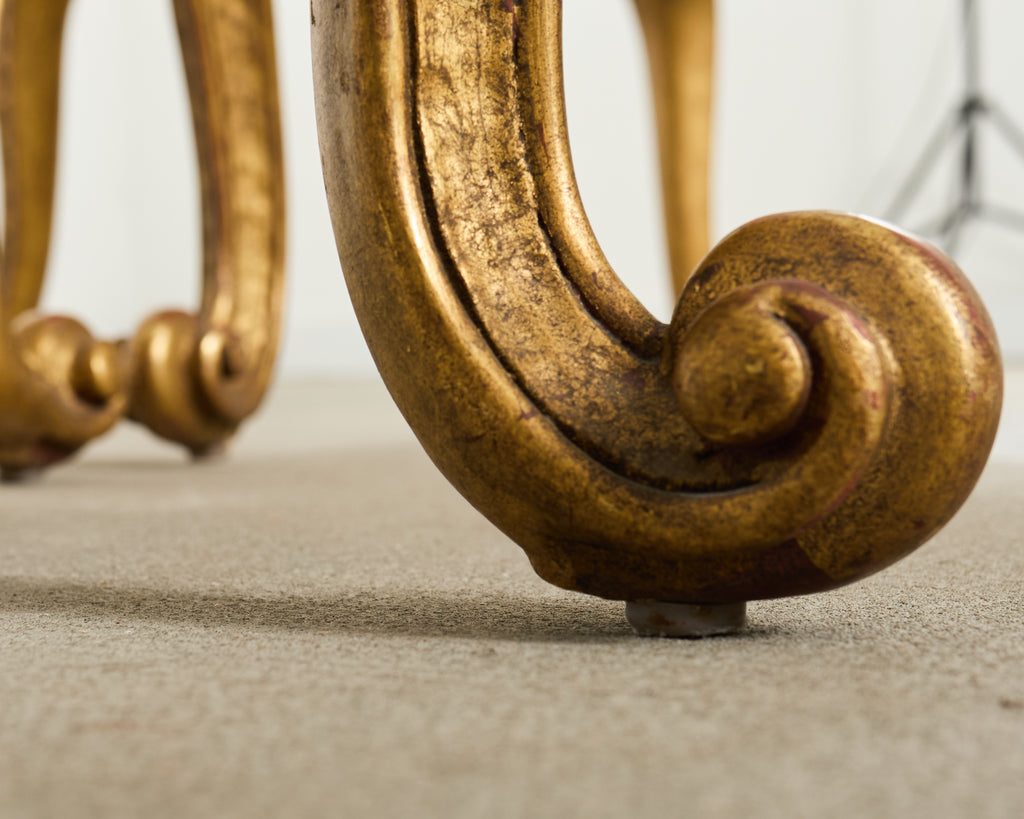 Set of Twelve Rose Tarlow Gold Leaf Kent Dining Chairs