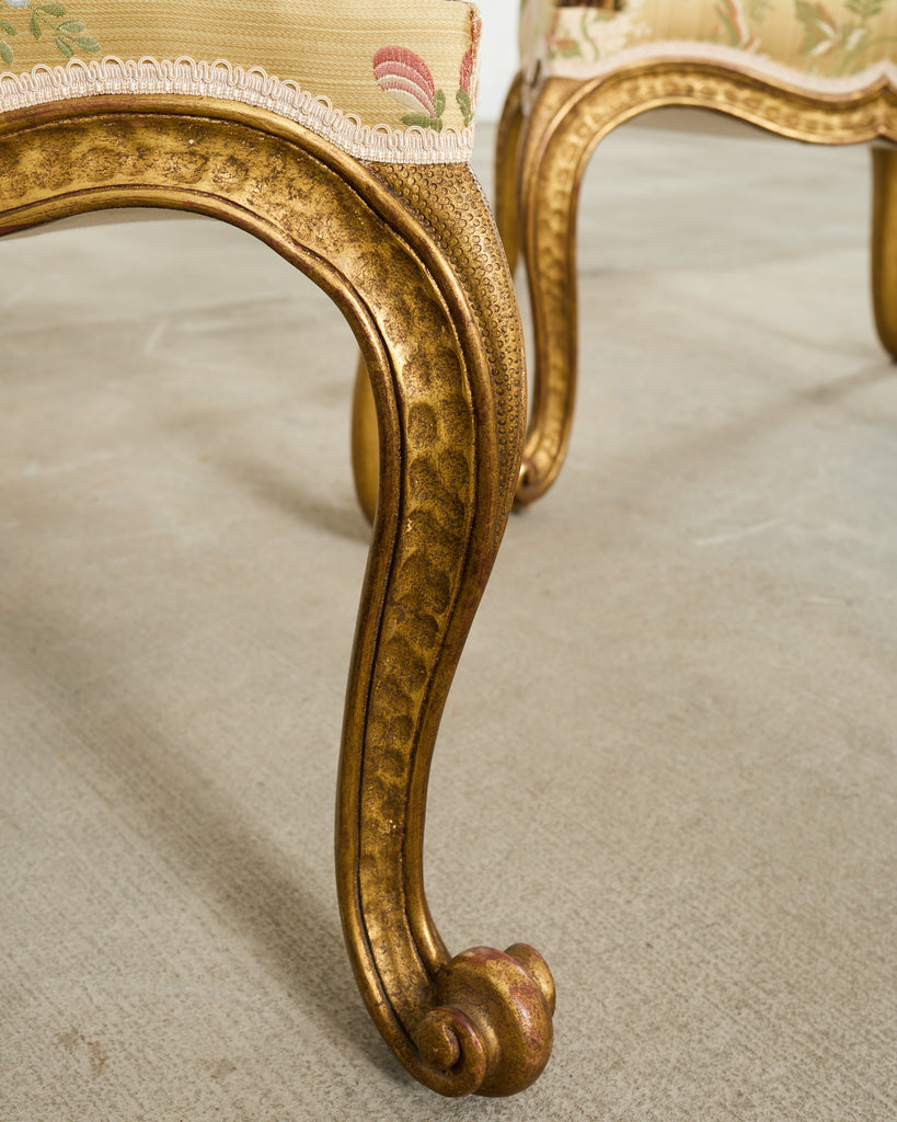 Set of Twelve Rose Tarlow Gold Leaf Kent Dining Chairs