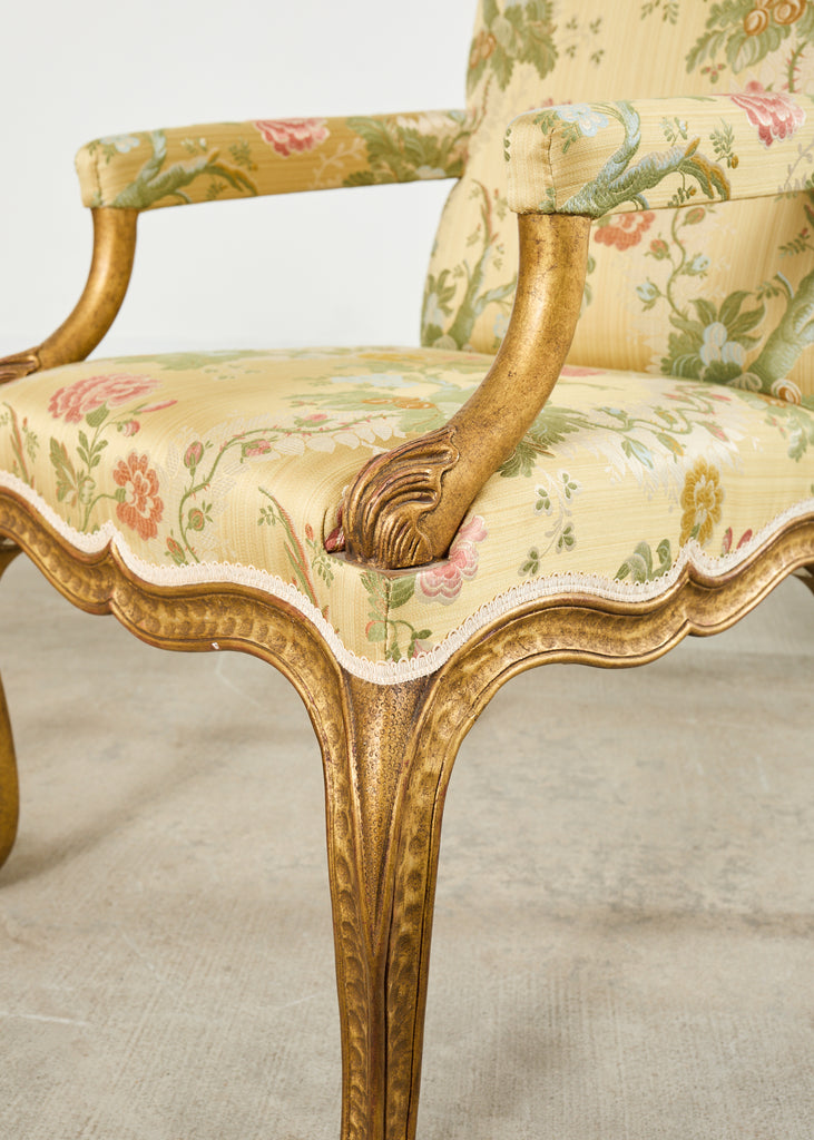 Set of Twelve Rose Tarlow Gold Leaf Kent Dining Chairs