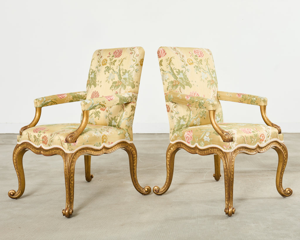 Set of Twelve Rose Tarlow Gold Leaf Kent Dining Chairs