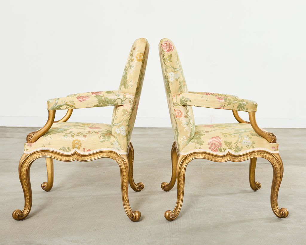 Set of Twelve Rose Tarlow Gold Leaf Kent Dining Chairs