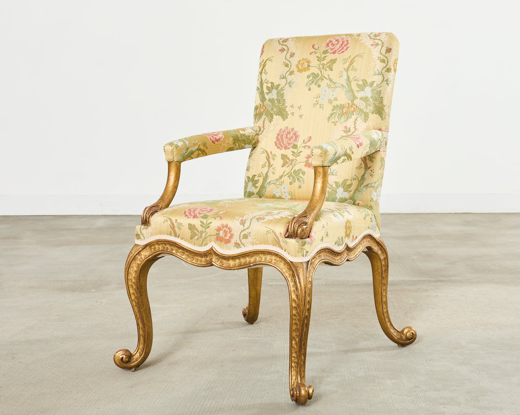 Set of Twelve Rose Tarlow Gold Leaf Kent Dining Chairs