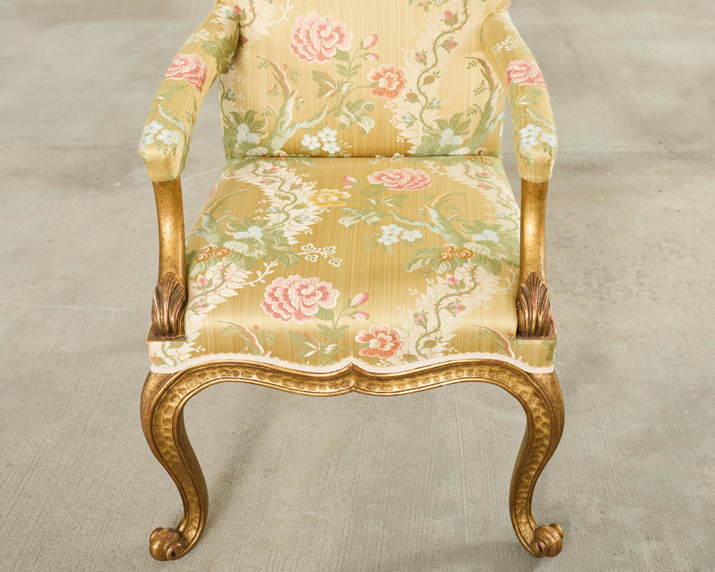 Set of Twelve Rose Tarlow Gold Leaf Kent Dining Chairs