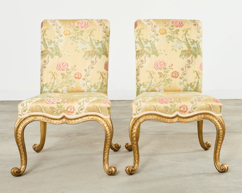 Set of Twelve Rose Tarlow Gold Leaf Kent Dining Chairs
