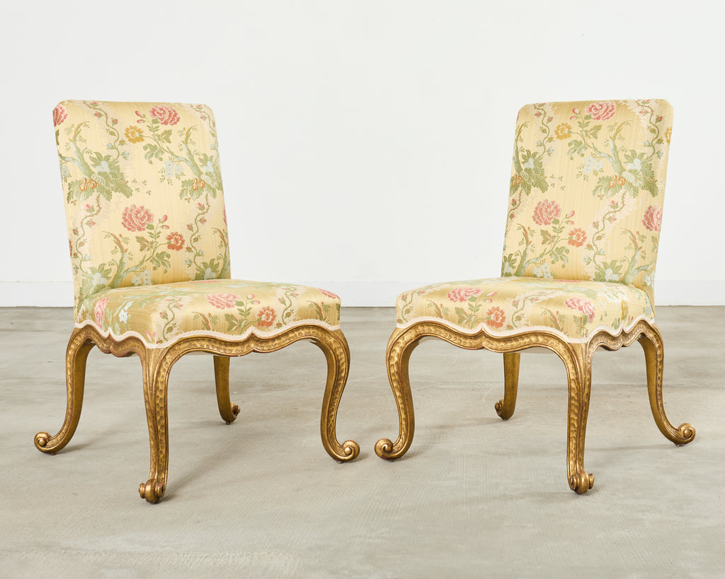 Set of Twelve Rose Tarlow Gold Leaf Kent Dining Chairs