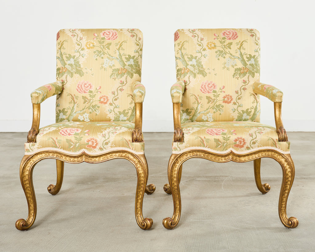 Set of Twelve Rose Tarlow Gold Leaf Kent Dining Chairs