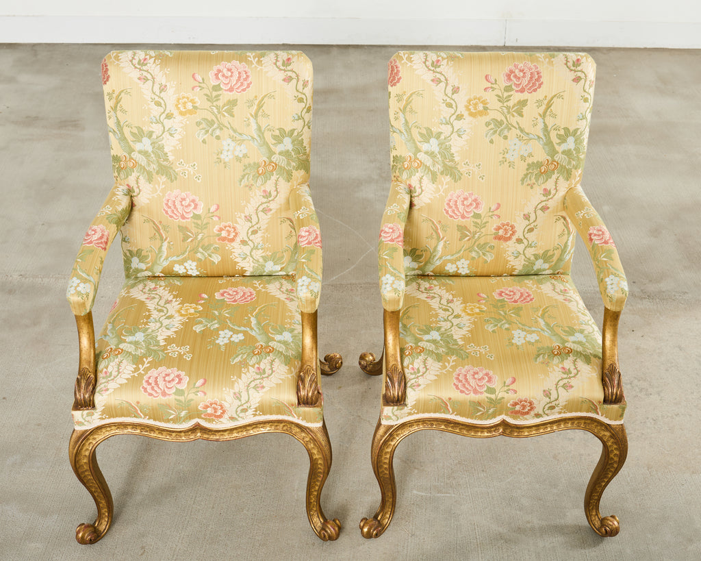 Set of Twelve Rose Tarlow Gold Leaf Kent Dining Chairs