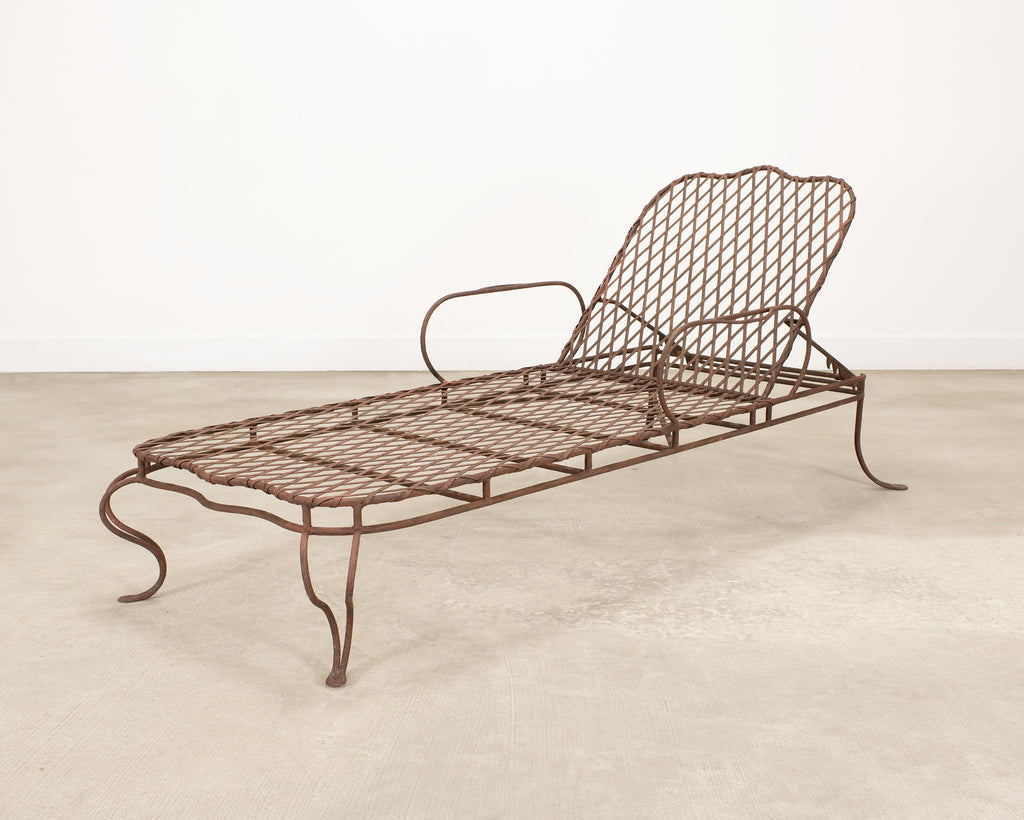 Rose Tarlow Melrose House Twig Iron Garden Chaise Lounge